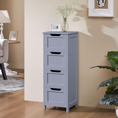 Yaheetech Bathroom Floor Sorting Units, Side Overlaid Organizer with Anti-toppling Fittings & Waterproof Surface, Home Accent Furniture, Gray by Yaheetech - Image 6