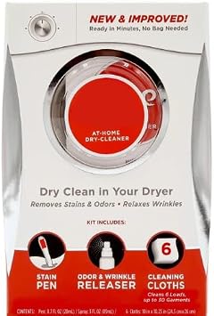 dryrel at-Home Dry Cleaner Starter Kit. Dry-Cleaner 6 Count In 1 Box. - At-Home Dry Cleaning Kit - 6 Cleaning Cloths with Stain Remover & Wrinkle Release Spray | Refresh System to Clean