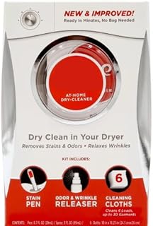 dryrel at-Home Dry Cleaner Starter Kit. Dry-Cleaner 6 Count In 1 Box. - At-Home Dry Cleaning Kit - 6 Cleaning Cloths with Stain Remover & Wrinkle Release Spray | Rapid Refresh System to Clean