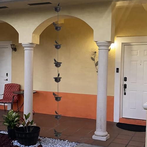 Kquepo Regenkette Dekorative Metall Regenwasserkette Outdoor Garten, Feine Verarbeitung