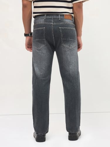 Image of Urbano Fashion Men's Straight Fit Washed Denim Jeans Stretchable