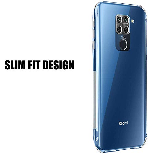 Image of Dashmesh Shopping Soft Back Cover for Redmi Note 9 Case with Best Camera Protection & Anti-Dust Plugs Built-in Ultra Clear Slim Transparent Shockproof Anti-Slip Grip
