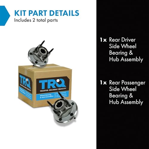 Image of TRQ Rear Left and Right Wheel Bearing and Hub Assembly Set 2 Piece Compatible with 2005-2010 Jeep Grand Cherokee 2006-2010 Commander