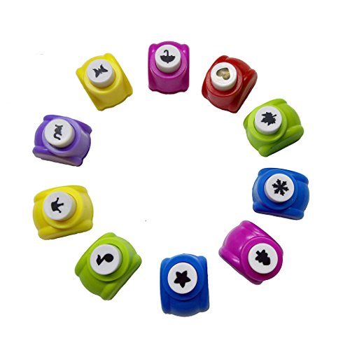 10PCS Different Shapes Mini Paper Craft Punch Shaper Punch Mini Handmade Hole Puncher Kids Craft DIY Handmade Hole Puncher for DIY Scrapbook, Greeting Cards Making and Kids Artwork