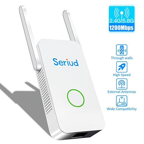 Seriud Extender,WiFi Extender,WiFi Booster WiFi Range Extender Dual Band Supports 2G & 5G Internet Extender Wireless Extender Wireless Internet Booster up to 1200 Mbps