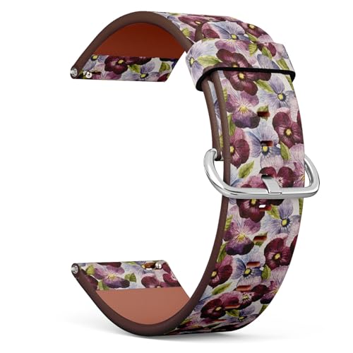 Correa para reloj 18mm cuero vegano floral miniatura 1