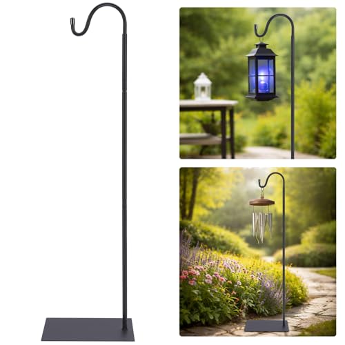 Mysora 1 Pack Outdoor Bug Zapper Stand 58 Inch Adjustable Heavy Duty Shepherds Hook for Mosquito Repellent Lamp Bird Feeders Wind Resistant Easy to Install Suitable for Patio/Garden/Yard