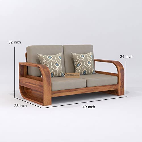 Image of Wooden 7 Seater Sofa Set for Living Room | Seven Seater Sofa for Office & Lounge | 3+2+2 Seater Sofa Sets for Home | Sheesham Wood (3+2+2 Seater,Honey)