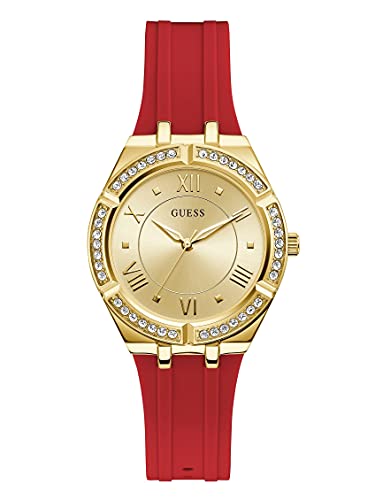 Guess GW0034L6 36mm Crystal Accented Watch Gold-Tone Red