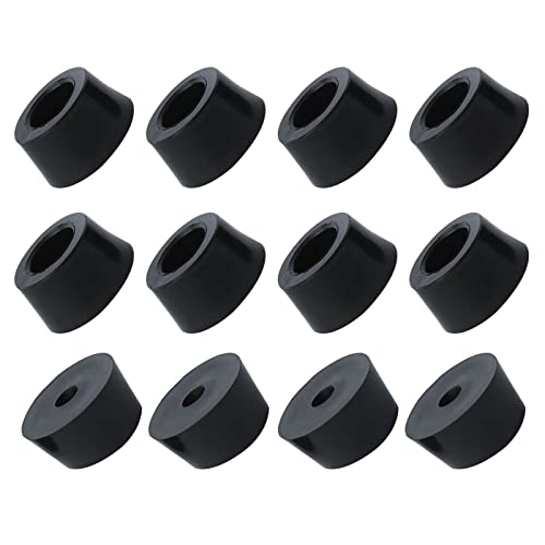 METALLIXITY Rubber Bumper Feet (21x13mm/0.83"x0.51") 12Pcs, Round Leg Pads Floor Protectors with Metal Washer