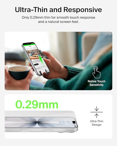 Image of Belkin EZ Align iPhone 17 /16 Pro Tempered Glass Screen Protector Guard, InvisiGlass Treated Screen Protector, Scratch-Resistant