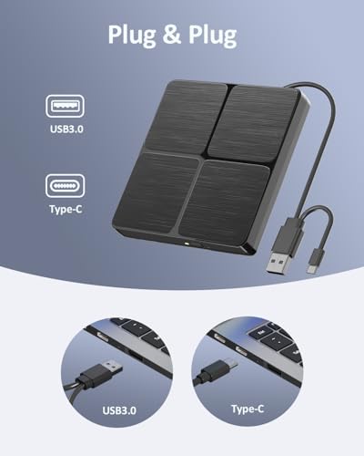 Lecteur CD DVD Blu-Ray externe Windows 11 et Mac OS USB 3.0