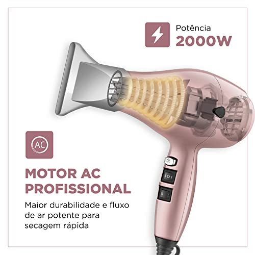 Secador de Cabelo By Juliette, Mondial, Golden Rose, 2000W, 220V - SCP-JU-01