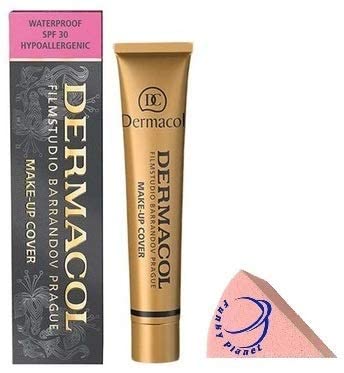 Image of DC Dermacol Professional Full Coverage Waterproof Foundation SPF 30, Shade 207 Very Light Beige (Apricot Undertone), Matte Finish for Oily & Acne-Prone Skin, Long Wear Makeup, 30g