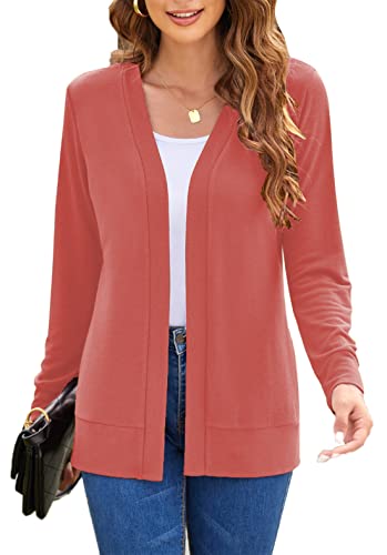 Image of Womens Casual Lightweight Long Sleeve Cardigan Flowy Soft Open Front Knit Cardigan Sweaters