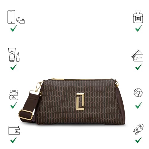 Image of Lavie Luxe Women's Tory26 3-Compartment Crossbody Sling Bag | Ladies Purse Handbag | Gift for Women