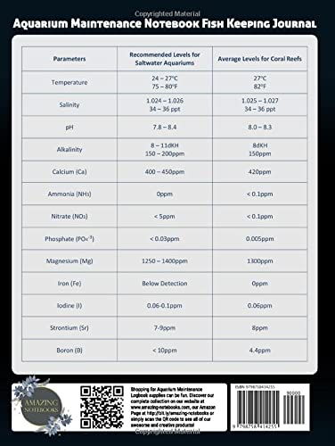 Aquarium Maintenance Notebook Fish Keeping Journal: Tank Aquarium Log Book | Blue Fish on Black Back