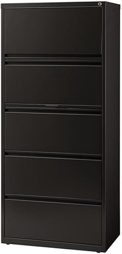 Miniatura 4 de CommClad Hirsh - Archivador lateral de metal serie HL10000 de 30 pulgadas de ancho, 5 cajones, color negro