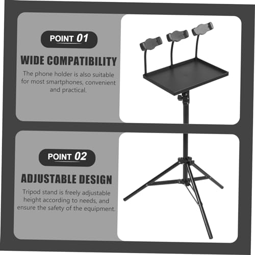 Base estable Vaguelly para laptop y proyector con soporte para teléfono miniatura 4