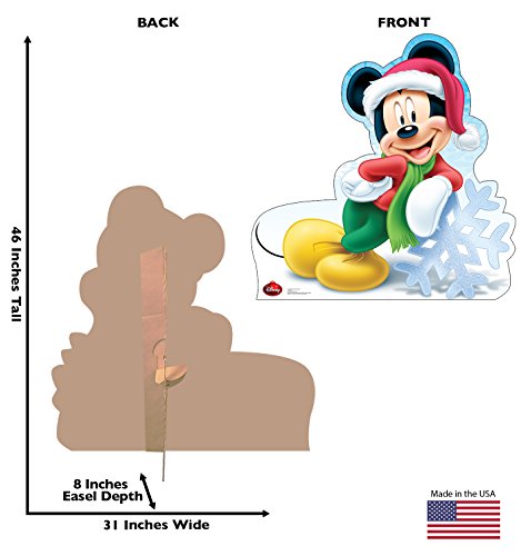 Image of Cardboard People Holiday Mickey Mouse Life Size Cardboard Cutout Standup - Disney Holiday Collection
