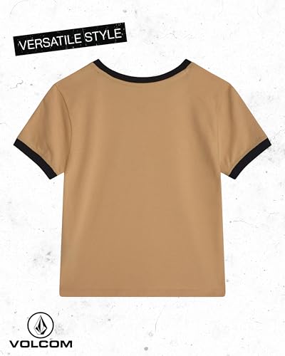 Image of Volcom Girls Shirts - Casual Crewneck Short Sleeve Graphic Tee Trendy Tops - Breathable Girls Summer Clothes