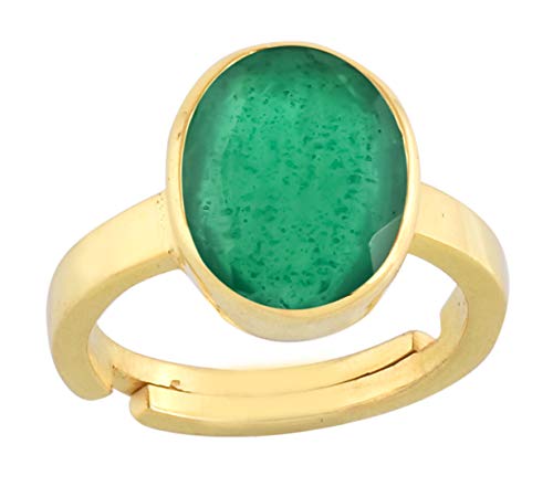 Bague or et émeraude naturelle Panna en alliage sacré Panchdhatu