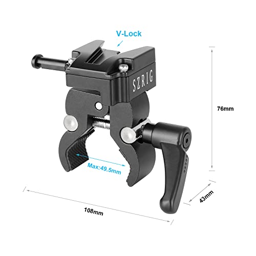 Image of Crab Clamp with Universal V-Lock Mount Quick Release Adapter for DSLR Camera Battery Accessory