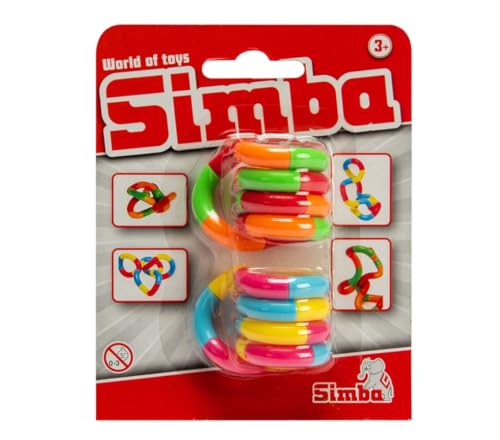 Simba World of Toys Fidget Twister 2-Pack Sensory Fidget Toy Twistable and Bendable Shape Puzzle Toy for Kids Travel-Friendly Motor Skills Toy Ages 3