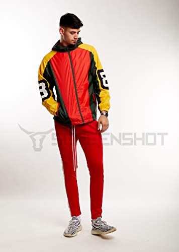 Image of SCREENSHOT Mens Streetwear Windbreaker Jacket - Lightweight Graphic Hoodie, Graffiti Hip Hop Urban Fashion Pullover Top