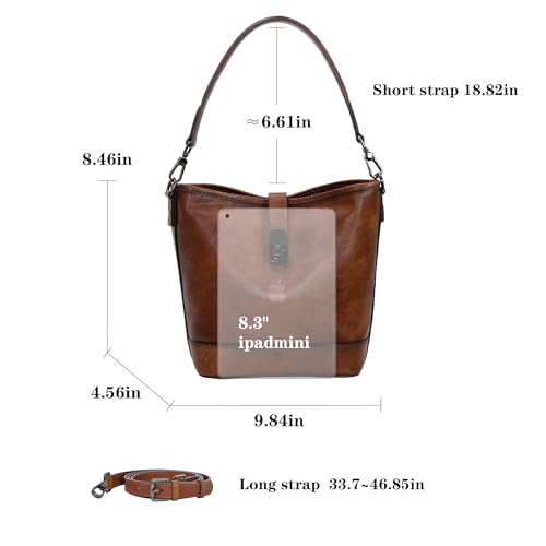 HESHE Leather Crossbody Bags for Women Designer Shoulder Purse Hobo Handbags Bucket Purse Everyday4