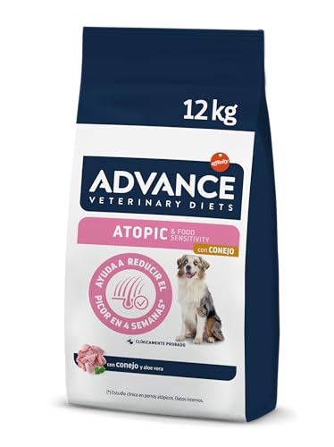 Advance Veterinary Diets Atopic Medium & Maxi - Pienso para Perros con Dermatitis atópica con Conejo - 12kg