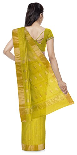 DANISH MOHAMMAD yellow chanderi silk saree – image 2