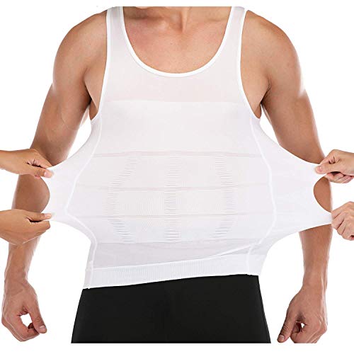 Image of Olivio Men's Slimming Body Shaper Vest Shirt Abs Abdomen Slim Stretchable Tummy Tucker Vest