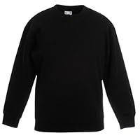 Fruit of the Loom Kids Unisex Classic 80/20 Set-In Sweatshirt (12-13) (Black)