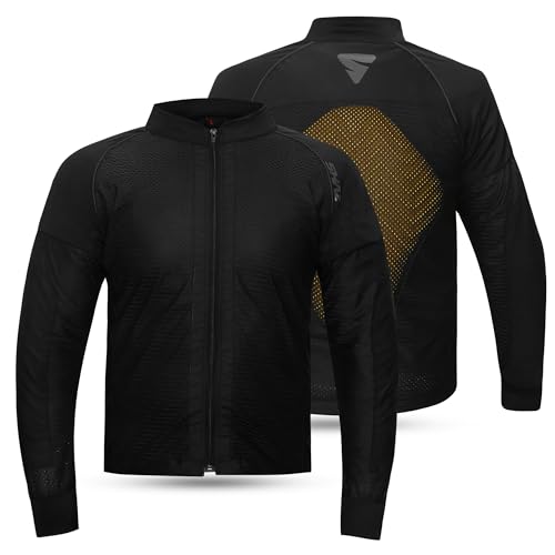 Shaz Breathable Motorcycle Shirt CE-Armor Protective Motorcycle Mesh Jacket All Seasons Riding Padded Motorcycle Summer Shirt (Small)