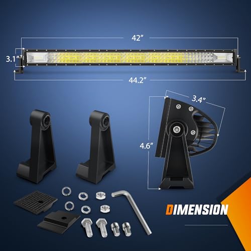 Image of Nilight - 18018C-A LED Light Bar 42Inch 648W Triple Row Flood Spot Combo Led Bar 43000LM Driving Lights Super Bright Led Off Road Lights for Trucks Jeep UTV ATV Boat,2 Years Warranty