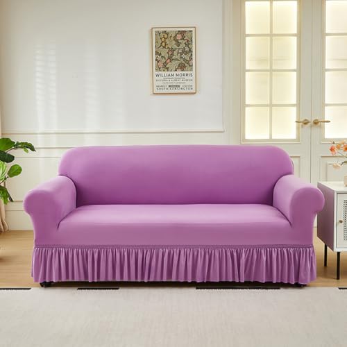 Housse de canapé élastique violet clair quatre saisons