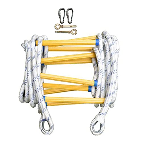 LUMSGN Échelle de Secours en Corde, échelle de sécurité d'évacuation de 2 à 10 étages, échelle de Secours Ignifuge avec Crochets, échelle de Secours d'urgence en Cas d'incendie / 10 m / 33 pi