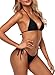 Tainehs Women's Sexy Halter Thong Bikini Tie Two Sides Bottom Triangle Bikini...