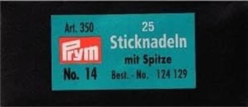 Prym Embroidery Needles, Silver, Nr.14, 60 x 1,9 mm, 25 Stück