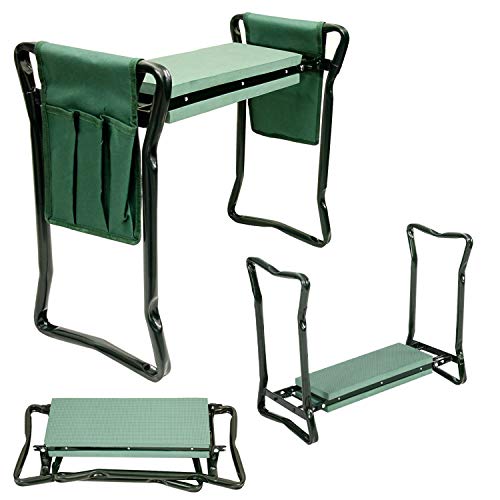 U.S. Garden Supply Foldable Garden Kneeler and Seat with 2 Tool Pouches