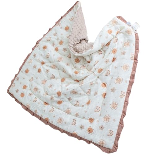 divuukyi Coperta per bambini con bordo in pizzo confortevole trapunta con retro punteggiato design morbido e traspirante piumino caldo per bambini
