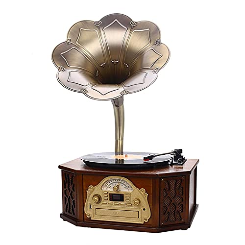 IW.HLMF Tocadiscos Retro portátil con transmisión por Correa, diseño Retro de gramófono, grabadora de Subwoofer Independiente integrada ShaoSu