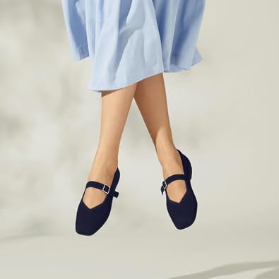 VIVAIA Women's Margot Mary Jane Square-Toe Ballet Flats