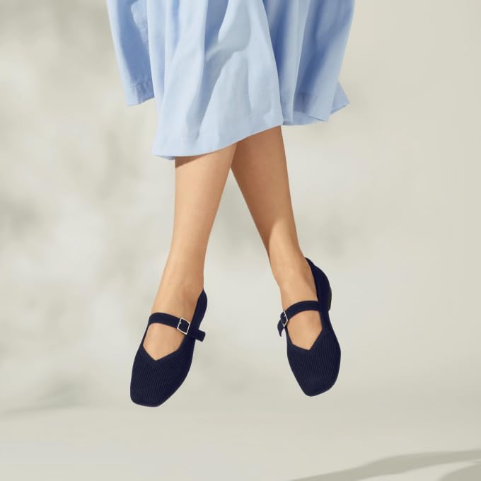 Image of VIVAIA Women's Margot Mary Jane Square-Toe Ballet Flats