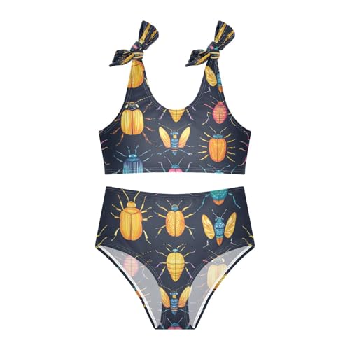 Animal Bettles Neon Bug Girls Tankini Swimsuit Kids Bikini Sets 2 Pcs Bathing Suit 3T3