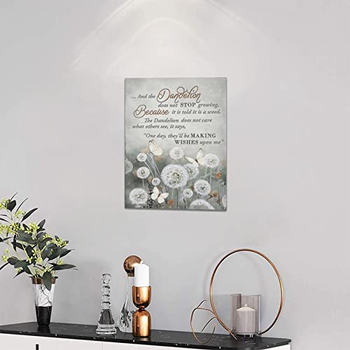 Rustic Gray Wall Art Country Dandelion Butterfly Wall Decor Dandelion Pictures Canvas Prints Motivational Framed Modern Artwork For Home Living Room Bedroom Bathroom12 X16 #TOP1