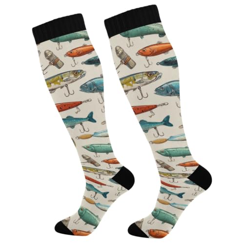 Image of Fisyme Socks for Women Men Warm Comfort Athletic Crew Running Hiking Cycling Compression Socks