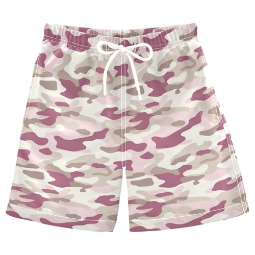 JUNZAN Taupe Boys Swim Trunks Toddler Swimming Trunks for Boy Beach Swim Shorts Camo