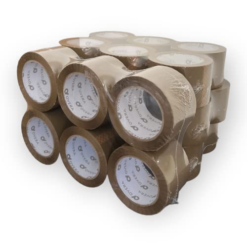 IPACKNOW Heavy Duty Tan Packing Tape 24 Rolls 3 Inch x 110 Yards (330 Feet) Per Roll Carton Sealing Tape for Shipping Packaging Moving Office Storage & Tape Gun Refills 1.8 Mil 3960 Total Yards